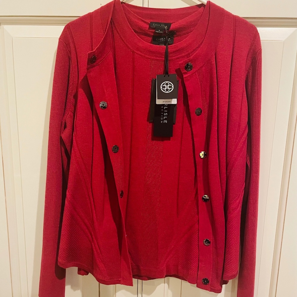 Carlisle Merino Wool Twinset in Pink Lady